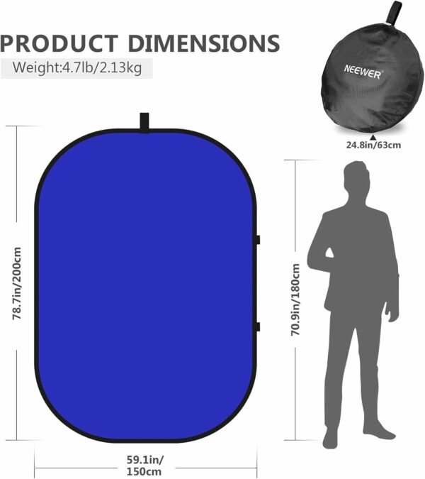Fond bleu ovale 200cm x 150cm – Image 2
